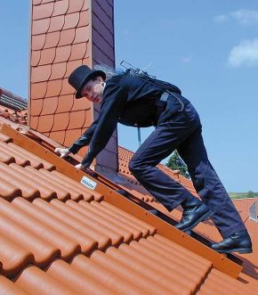 Schornsteinfeger Leiter KRAUSE 14 Sprossen Rot Schornsteinfeger