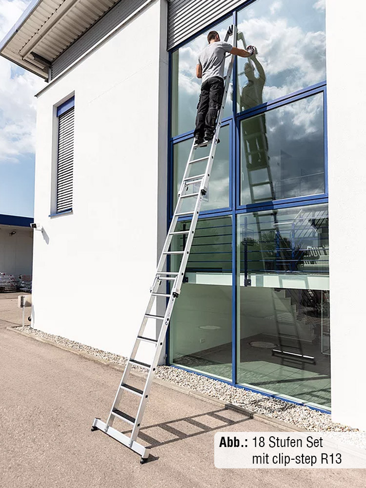 Poeschco sale Glasreinigerleiter mit Stufen 3 Teilig