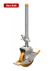 Layher Lenkrollensatz: Lenkrolle 700 höhenverstellbar - 4er-Set Layher Lenkrollensatz: Lenkrolle 700 höhenverstellbar - 4er-Set